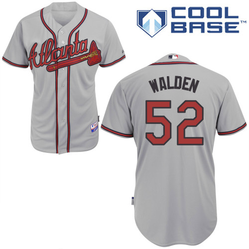 Jordan Walden #52 MLB Jersey-Atlanta Braves Men's Authentic Road Gray Cool Base Baseball Jersey